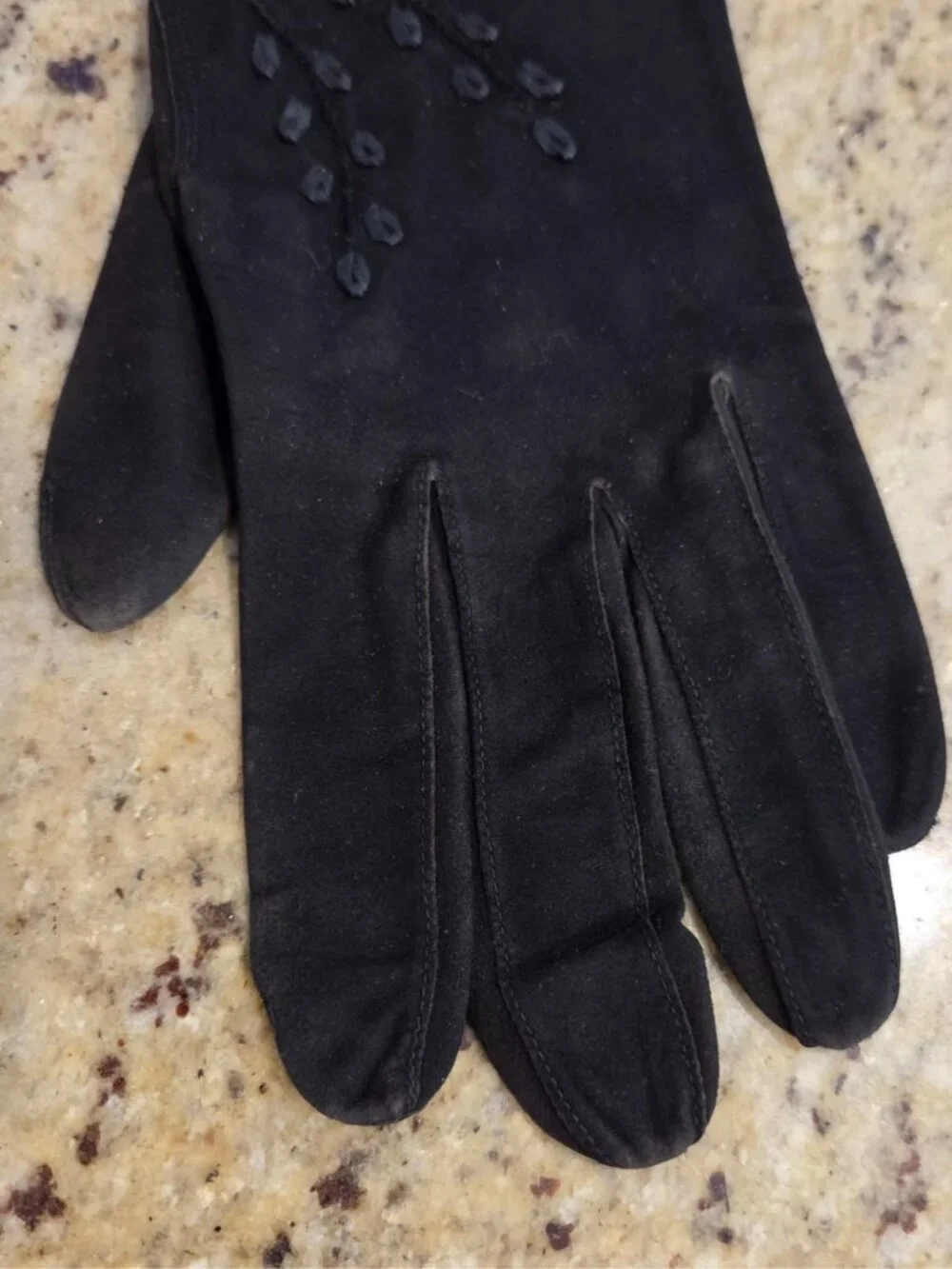 Vintage Womens Size M Black Suede Formal 12